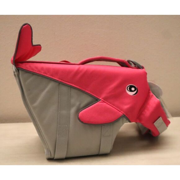 VIVAGLORY Medium Dog / Pink Whale Shaped Sports Style Adjustable Life Vest - Picture 5 of 10